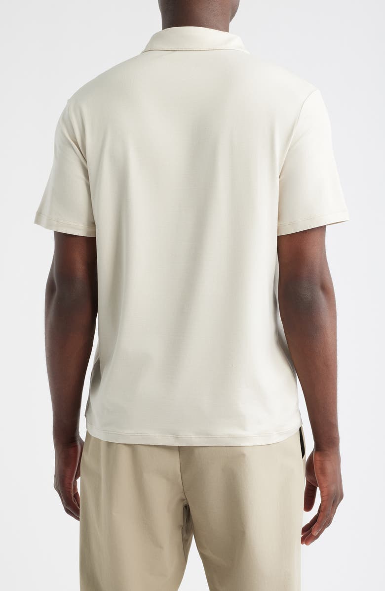 Zella Dynamic Stripe Polo, Alternate, color, Beige Birch Stripe