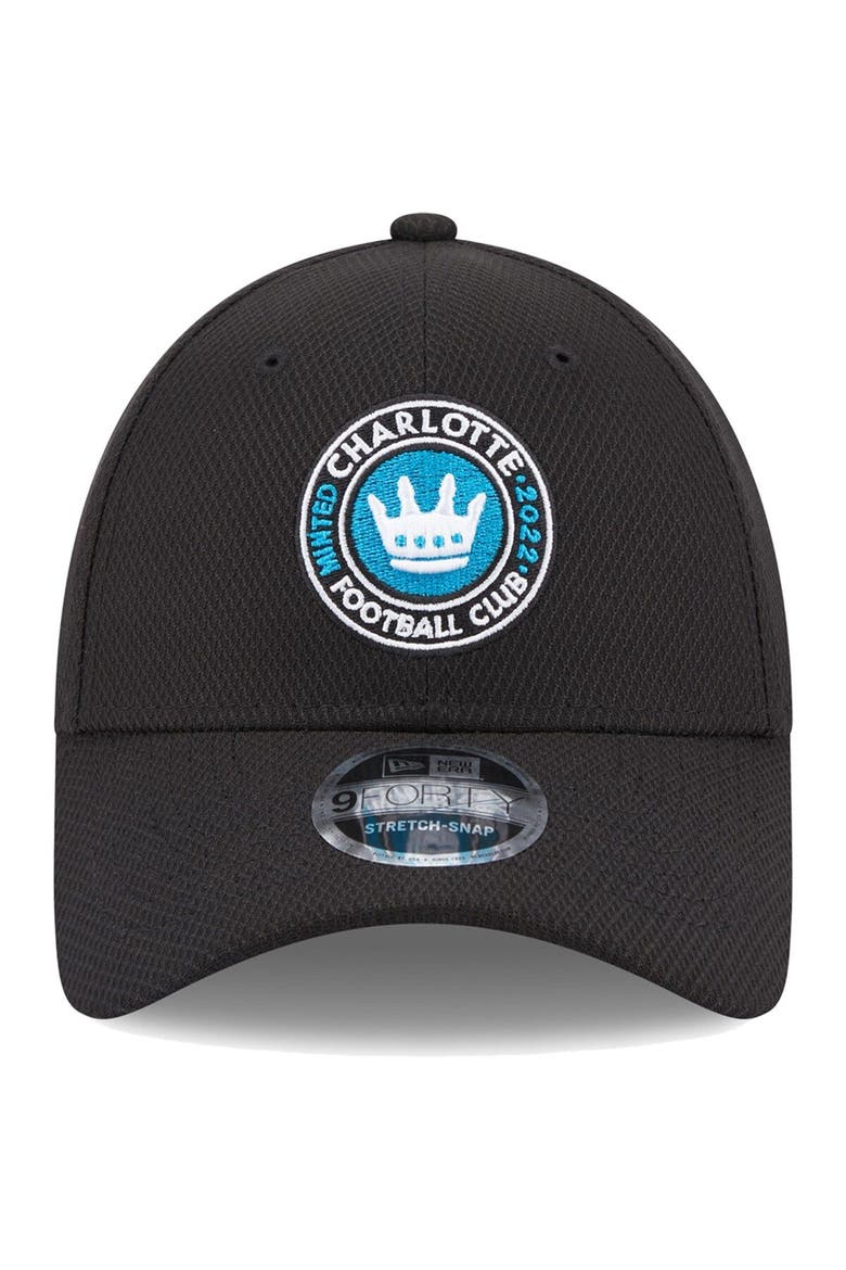 Men's New Era Black Charlotte FC Basic 9FORTY Mesh Snapback Hat, Alternate, color, Black