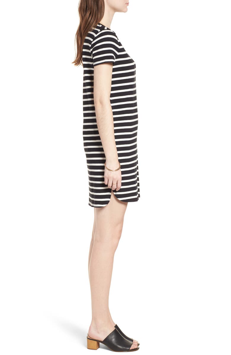 Madewell Stripe T-Shirt Dress, Alternate, color, 