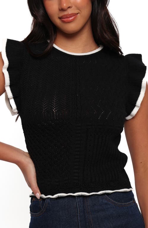 Petal And Pup Petal & Pup Abby Flutter Sleeve Crop Sweater In Black