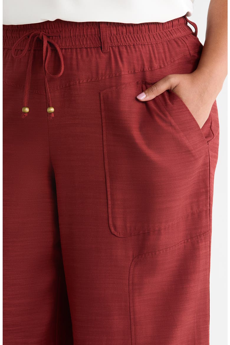 Skyrise Drawstring Pants, Alternate, color, FIRED BRICK