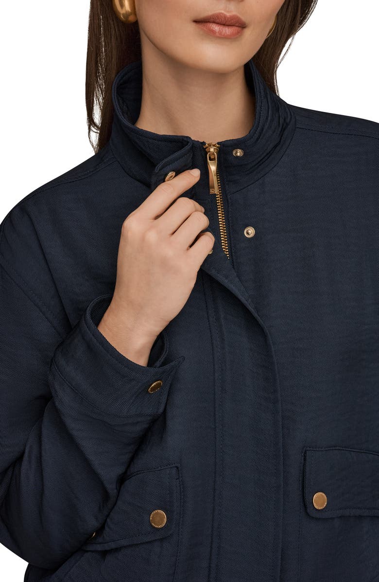 Donna Karan New York Ripple Zip Jacket, Alternate, color, Nightfall