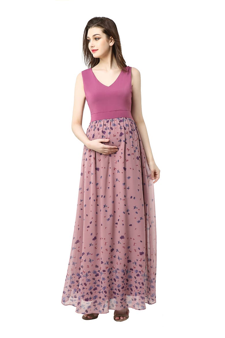 Armanda Maternity Maxi Dress, Alternate, color, ROSE PINK