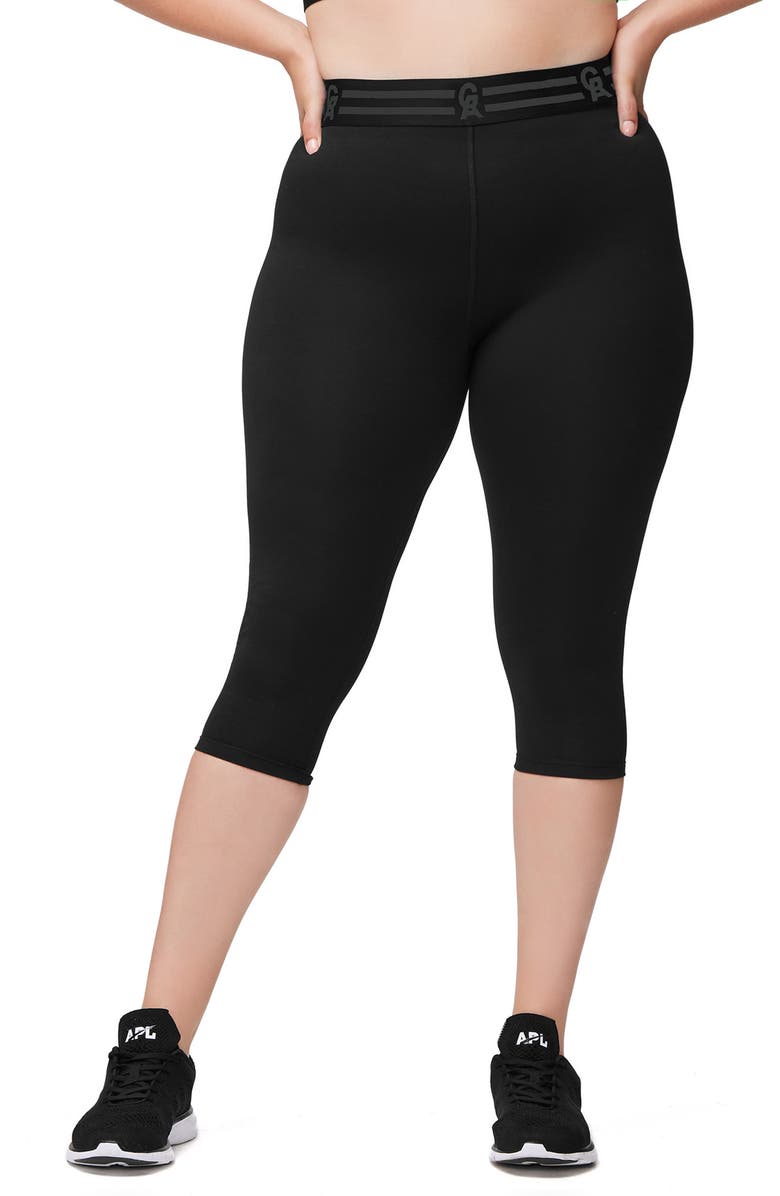 Good American Icon Crop Leggings, Alternate, color, Black001