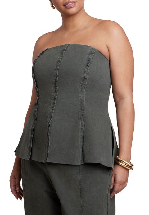 Seam Detail Strapless Top (Plus)