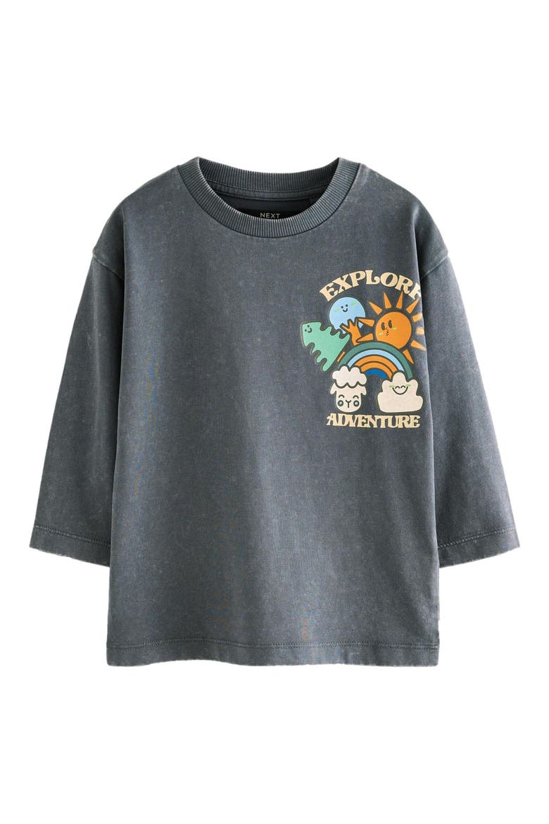 Kids' Adventure Long Sleeve Cotton Graphic T-Shirt, Main, color, BLUE