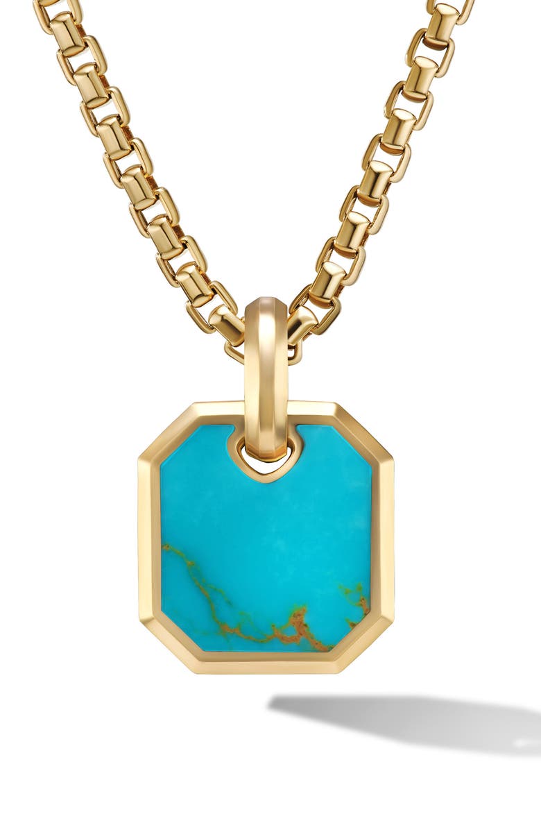 David Yurman Roman Amulet in 18K Yellow Gold with Turquoise, Main, color,