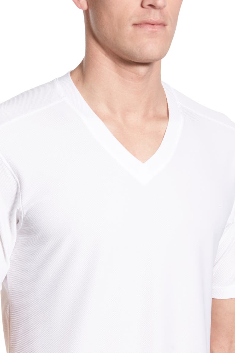 'Give-N-Go' Mesh V-Neck T-Shirt, Alternate, color, WHITE