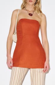 Reformation Aurina Linen Strapless Top