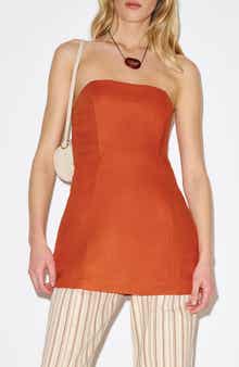 Aurina Linen Strapless Top