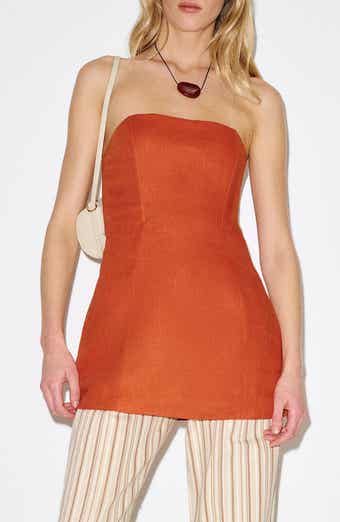 Aurina Linen Strapless Top