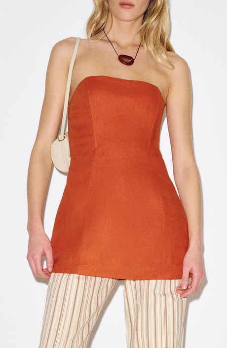 Aurina Linen Strapless Top