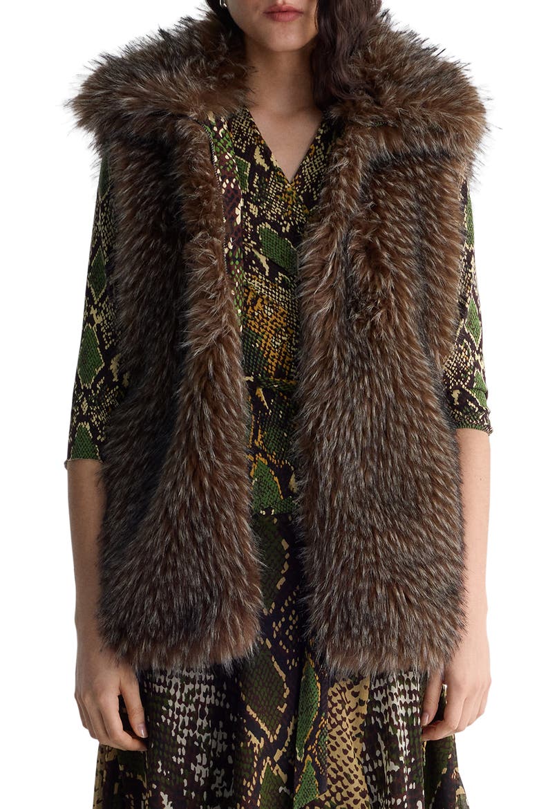 Malin Faux Fur Vest, Main, color, LION