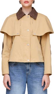 Avec Les Filles Crop Cape Trench Jacket