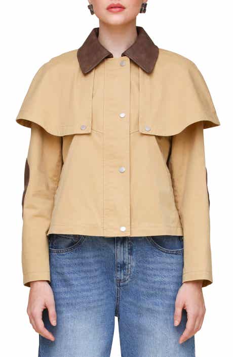 Avec Les Filles Crop Cape Trench Jacket