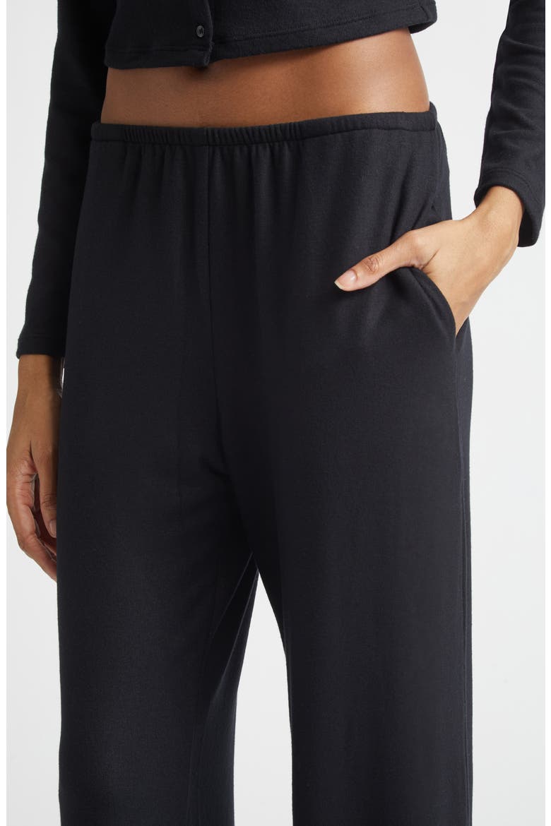 Lauren Knit Wide Leg Pants, Alternate, color, BLACK
