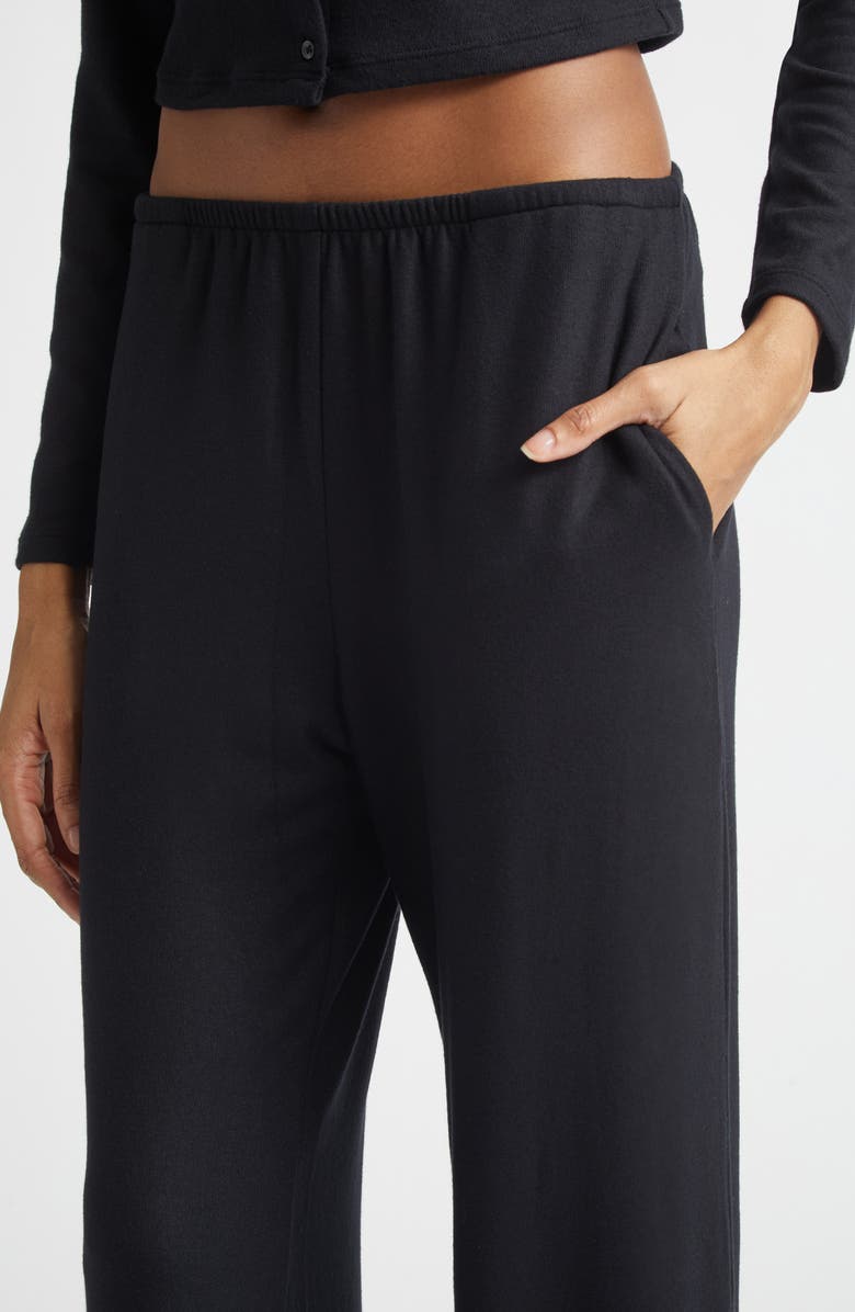 LESET Lauren Knit Wide Leg Pants, Alternate, color, Black