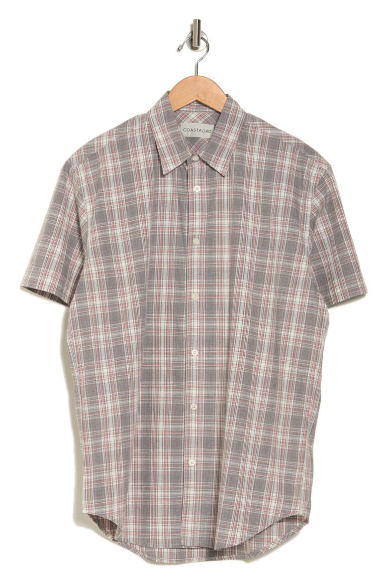 Yarn Dye Cotton Button-Up Shirt, Alternate, color, MARDRE GREY