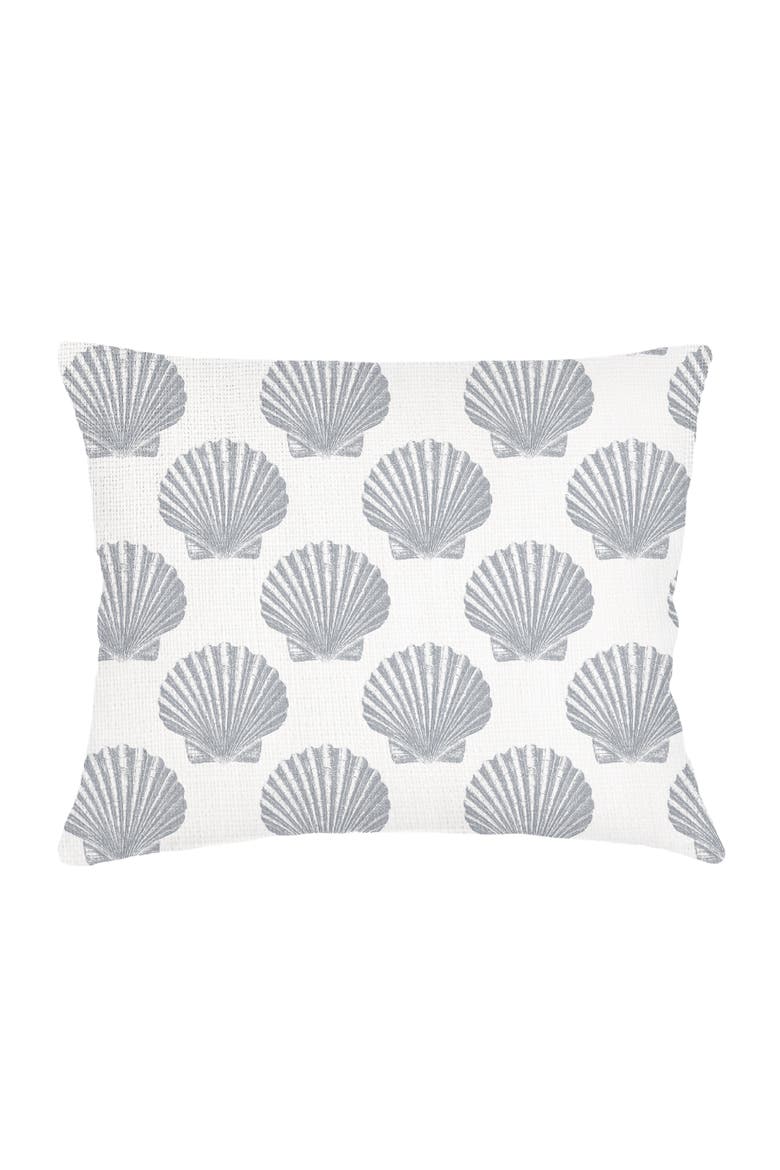 Vintage Shell Linen Pillow Sham, Main, color, Grey