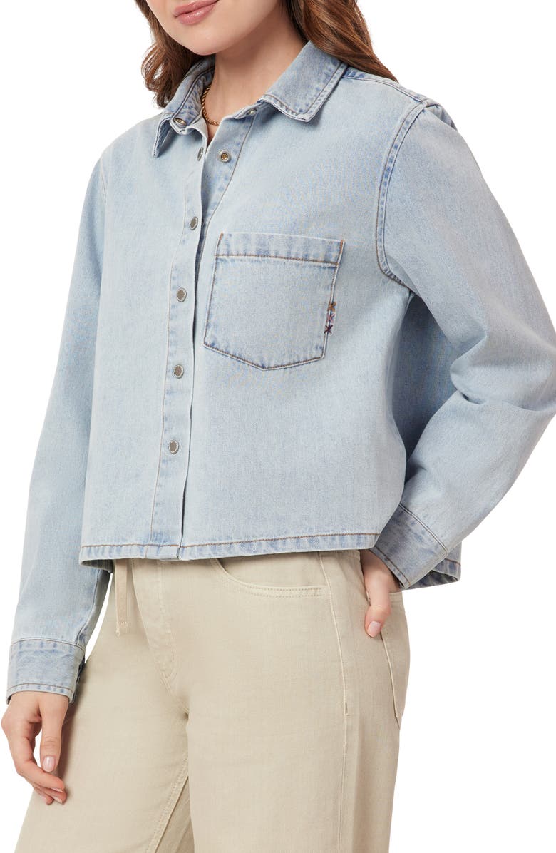 Scotch & Soda Long Sleeve Crop Denim Shirt, Alternate, color, Kingston