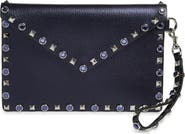 Valentino Garavani Medium Rockstud Flat Leather Wristlet Envelope Pouch