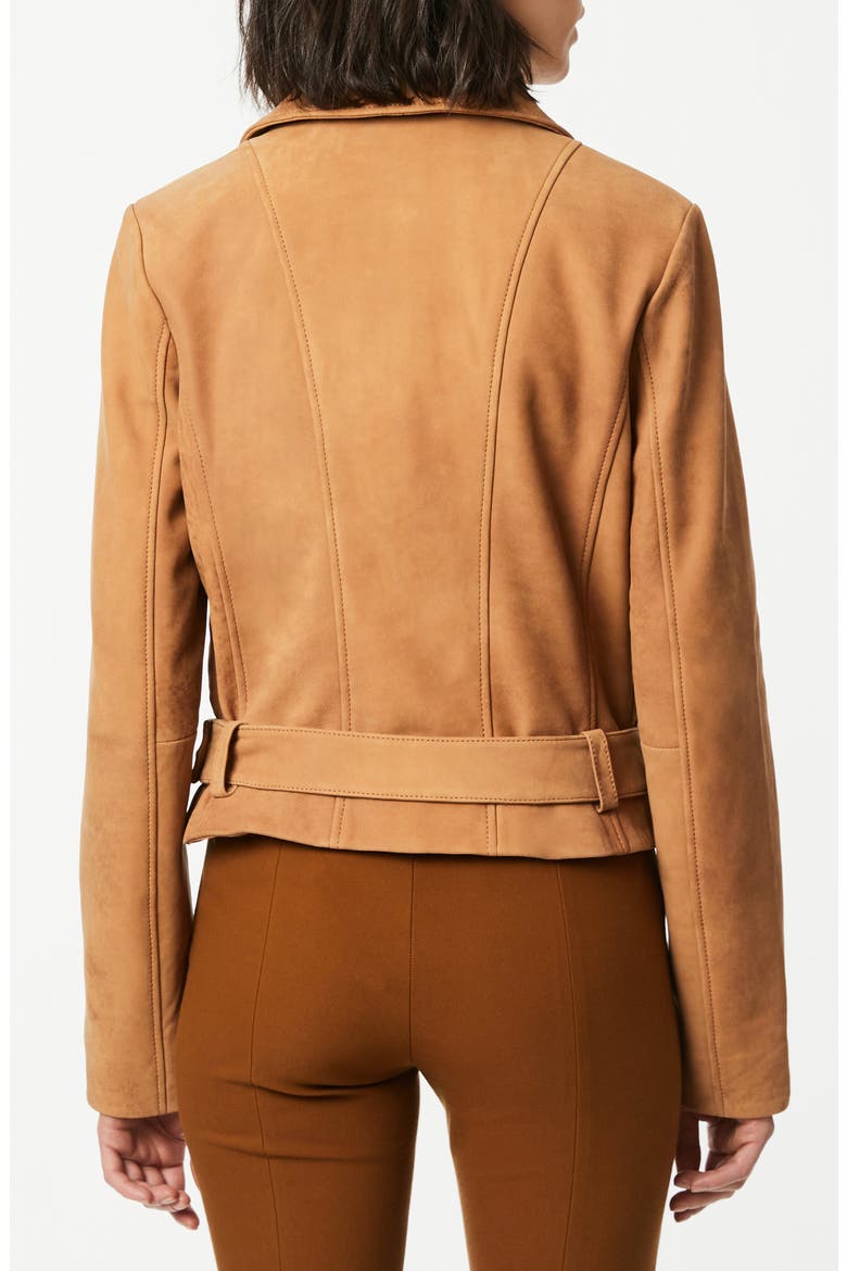 Spessa Leather Moto Jacket, Alternate, color, COGNAC
