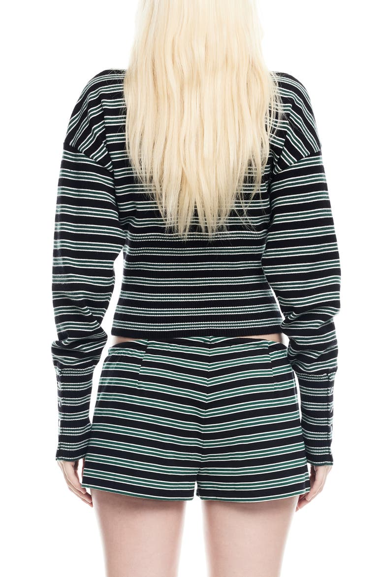 Head in the Clouds Stripe Cardigan, Alternate, color, ONYX MOSS