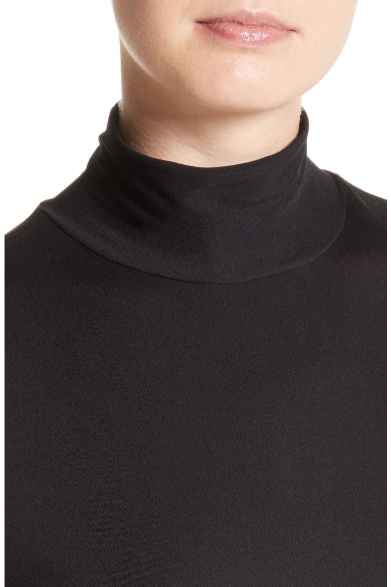 Nuda Fine Jersey Turtleneck Top, Alternate, color, CAVR CAVIAR