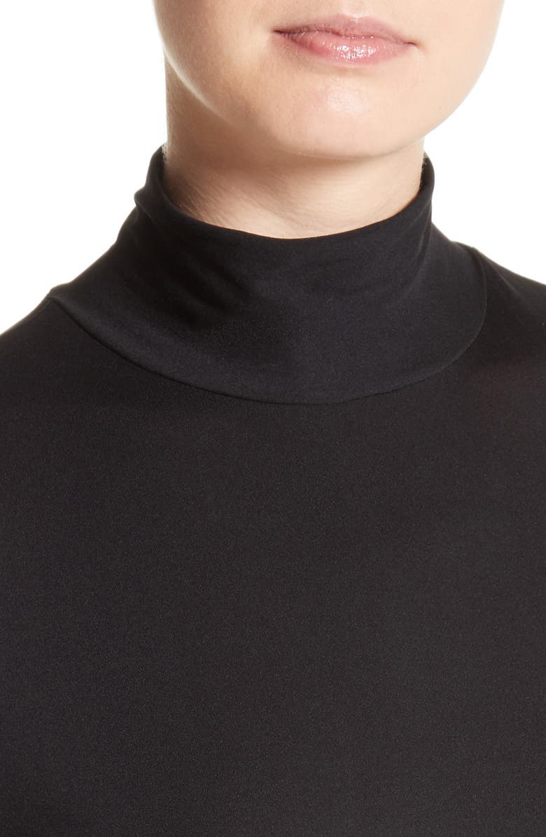 ST. JOHN Nuda Fine Jersey Turtleneck Top, Alternate, color, Cavr Caviar
