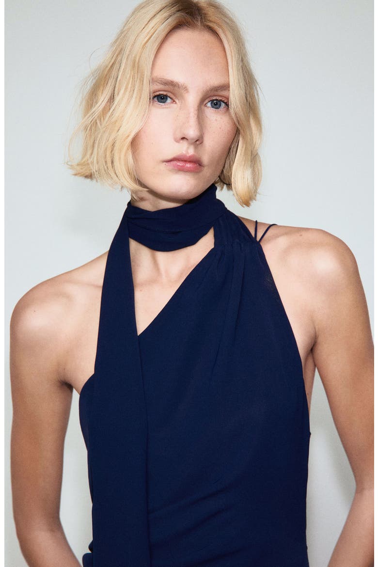 One Shoulder Scarf Dress, Alternate, color, NIGHT BLUE