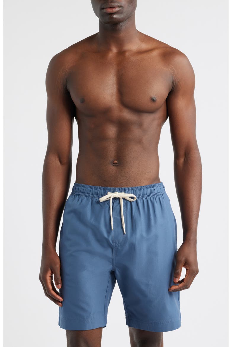 8-Inch Polyester Classic Swim Trunks, Main, color, BLUE SKYWAY