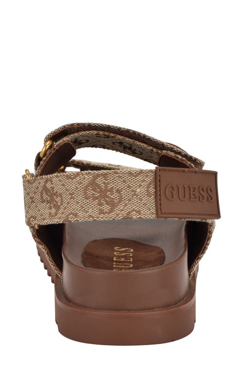 Guess Fadey Slingback Platform Sandal In Medium Brown