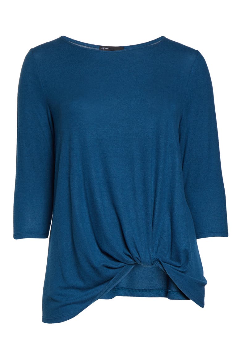 Gibson Twist Front Cozy Pullover, Alternate, color, BLUE CERAMIC