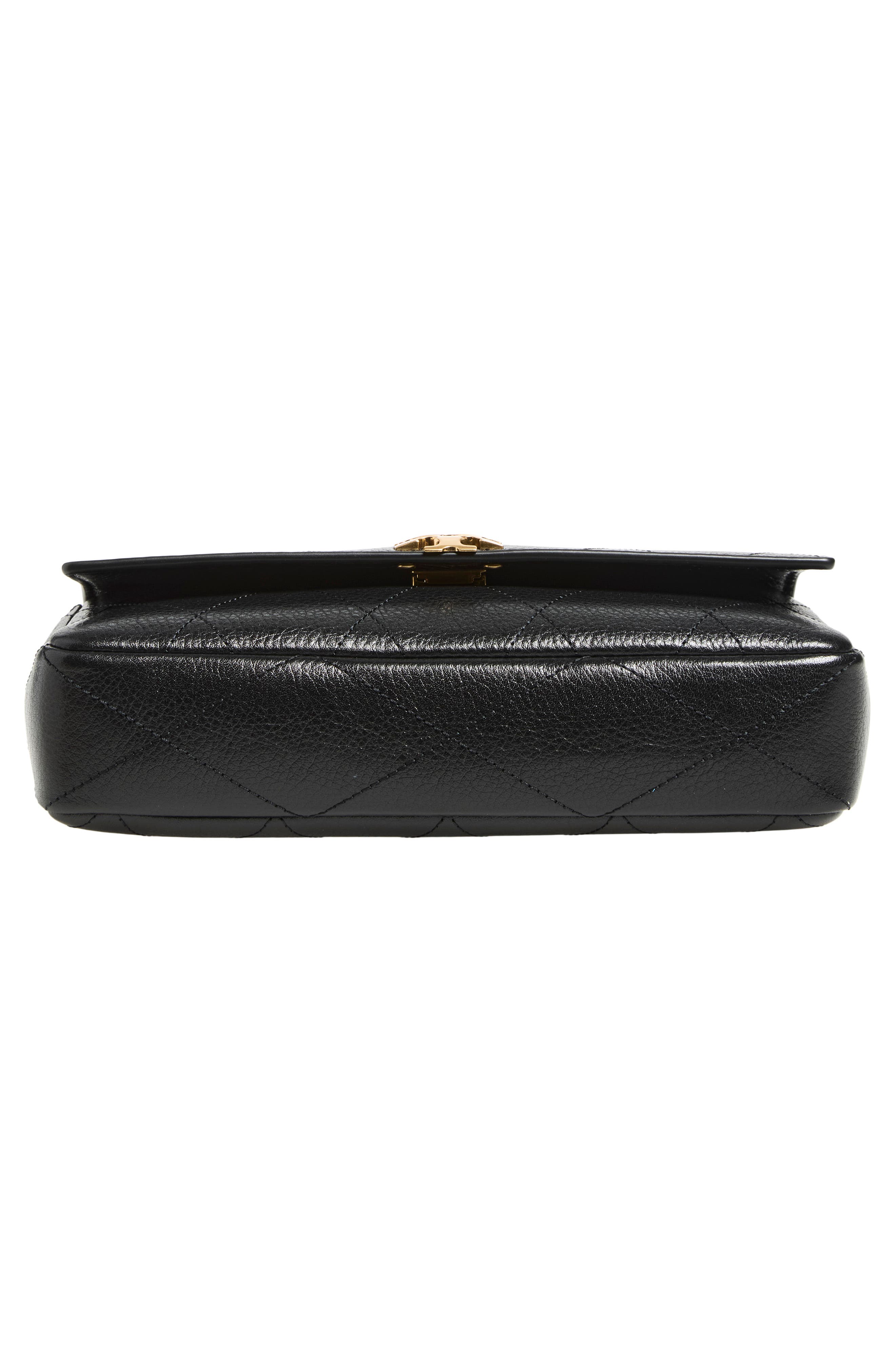 Charlie Quilted Leather Chain Wallet, Alternate, color, BLACK