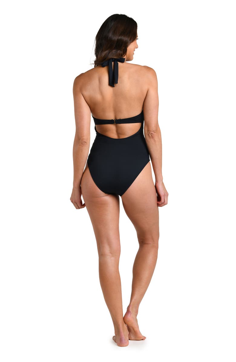 La Blanca Island Goddess Plunge One-Piece Swimsuit, Alternate, color, 