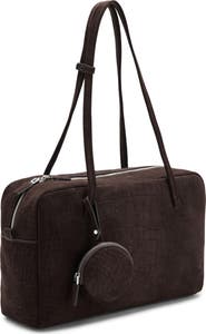 MANGO Medium Suede Bowling Bag
