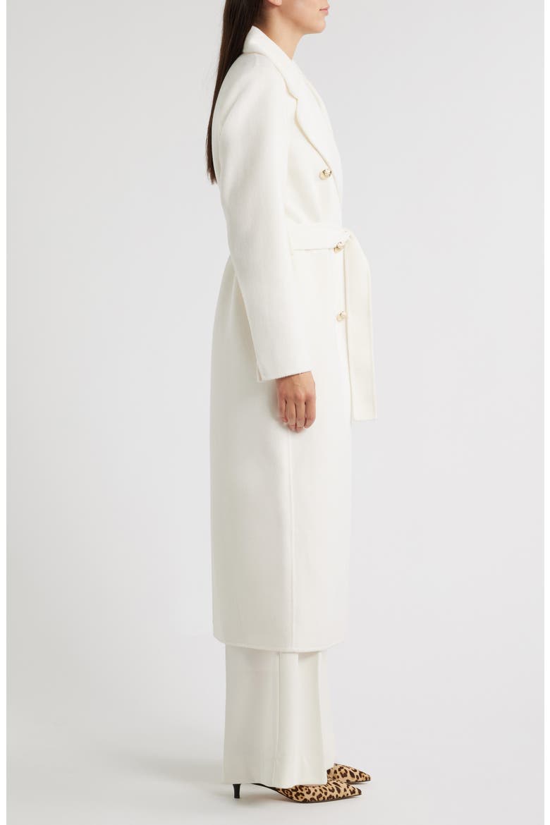 Dora Double Breasted Wool Blend Coat, Alternate, color, CREAM