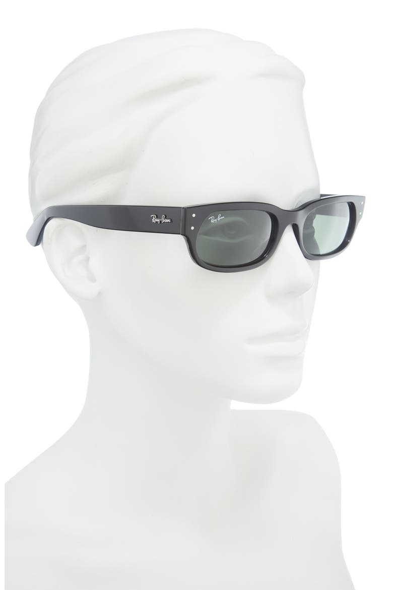 54mm Irregular Sunglasses, Alternate, color, BLACK / GREEN