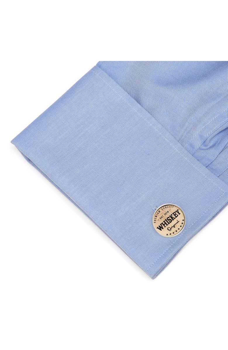 Cufflinks, Inc. Men's Whiskey Barrel Wood Cuff Links, Alternate, color, Brown