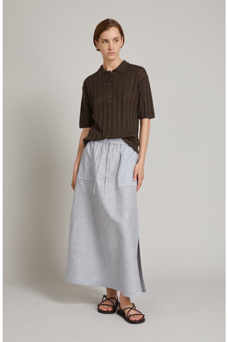 Rivetto Linen Polo, Alternate, color, DARK BROWN