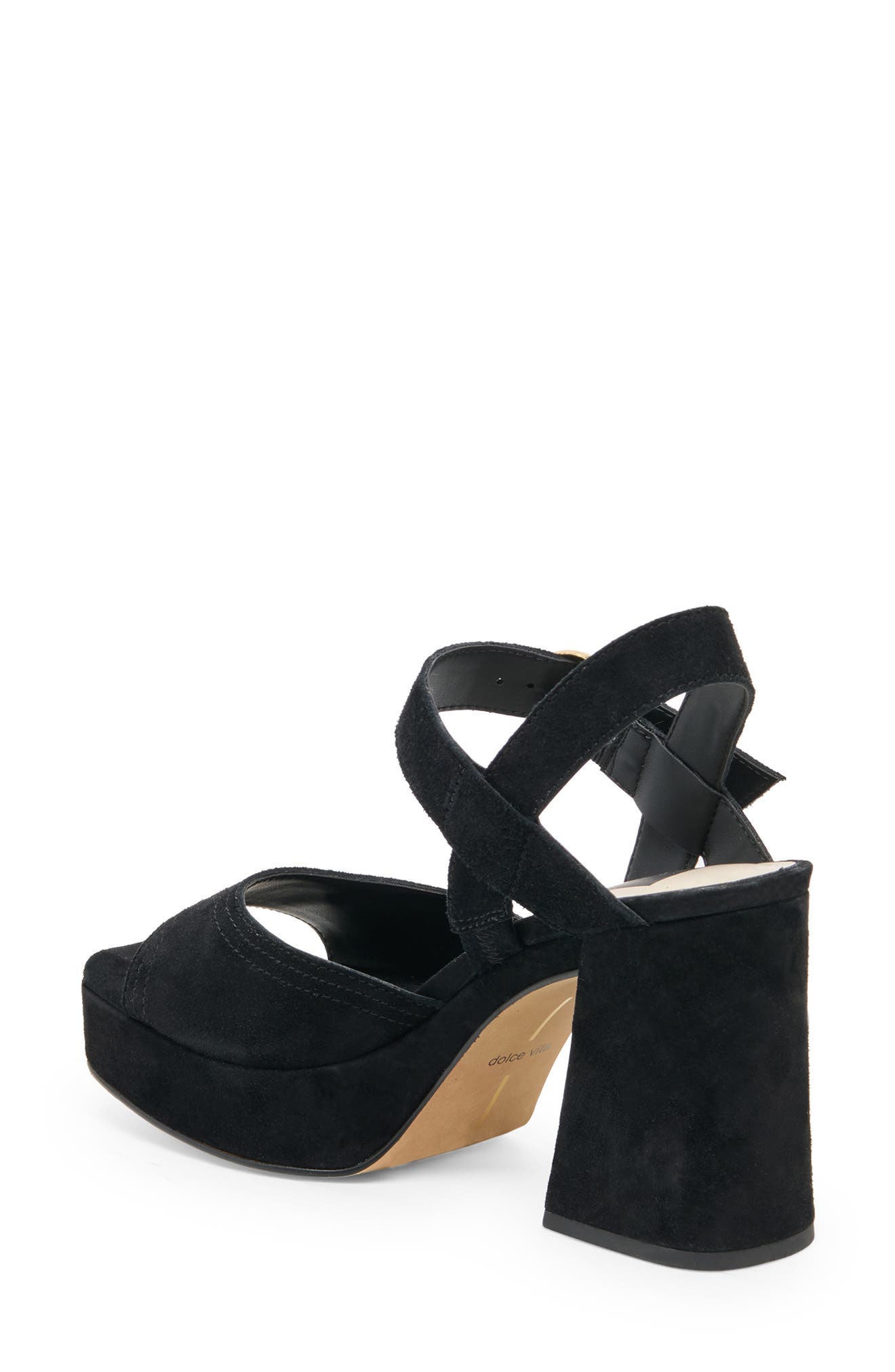 Fatima Leather Platform Sandal, Alternate, color, ONYX SUEDE