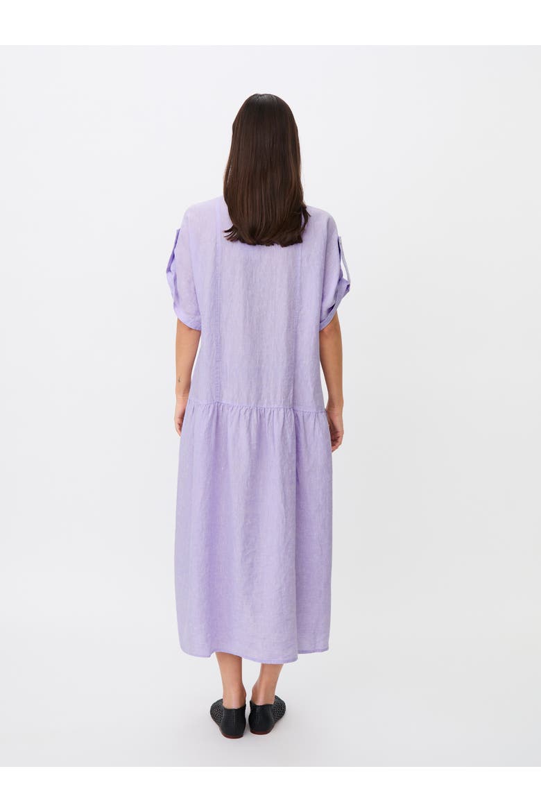 Maoswalsa Linen Mandarin Collar Dress, Alternate, color, Lavender