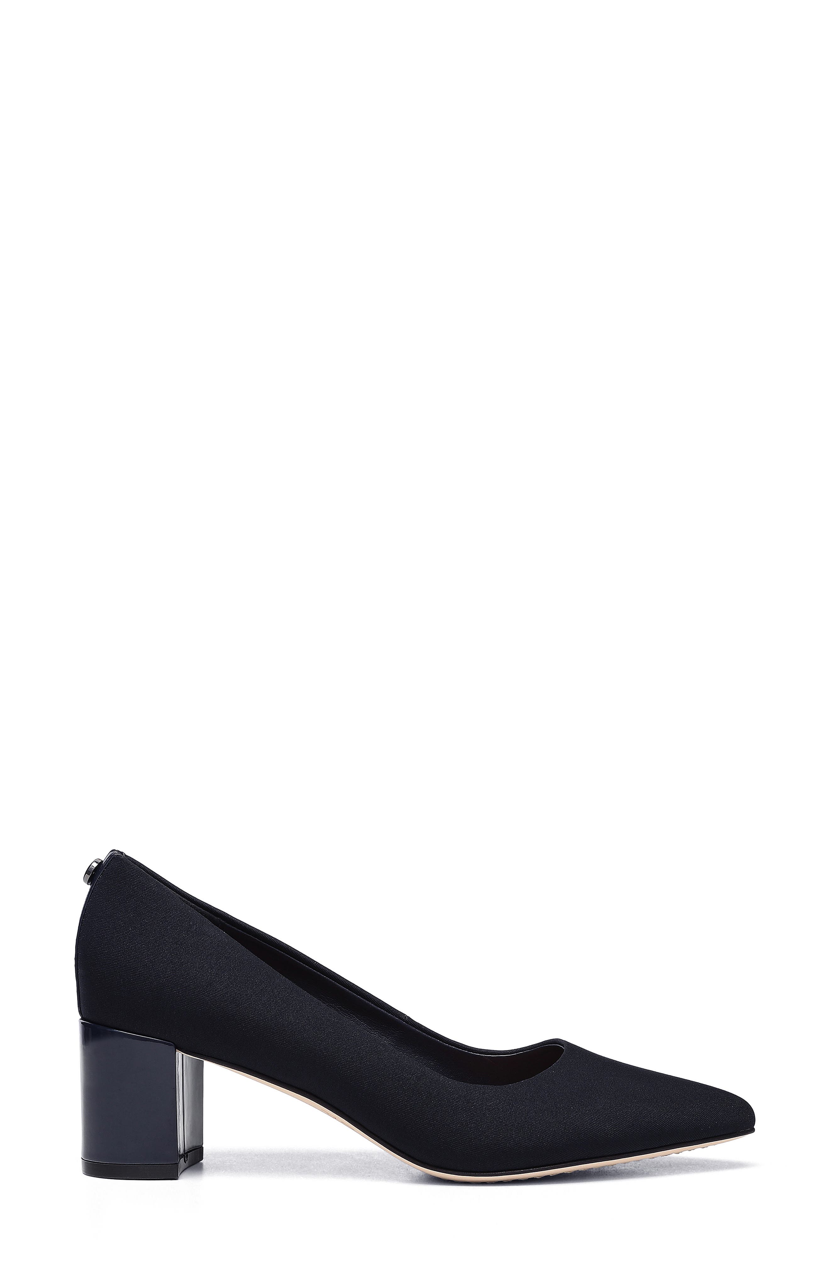 Stephanid Pointed Toe Block Heel Pump, Alternate, color, NAVY