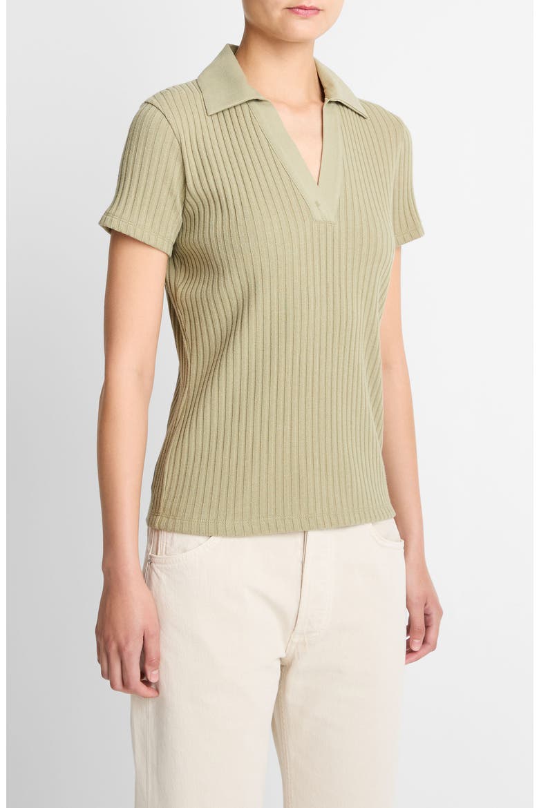 Johnny Collar Ribbed Top, Alternate, color, OLIVE STONE