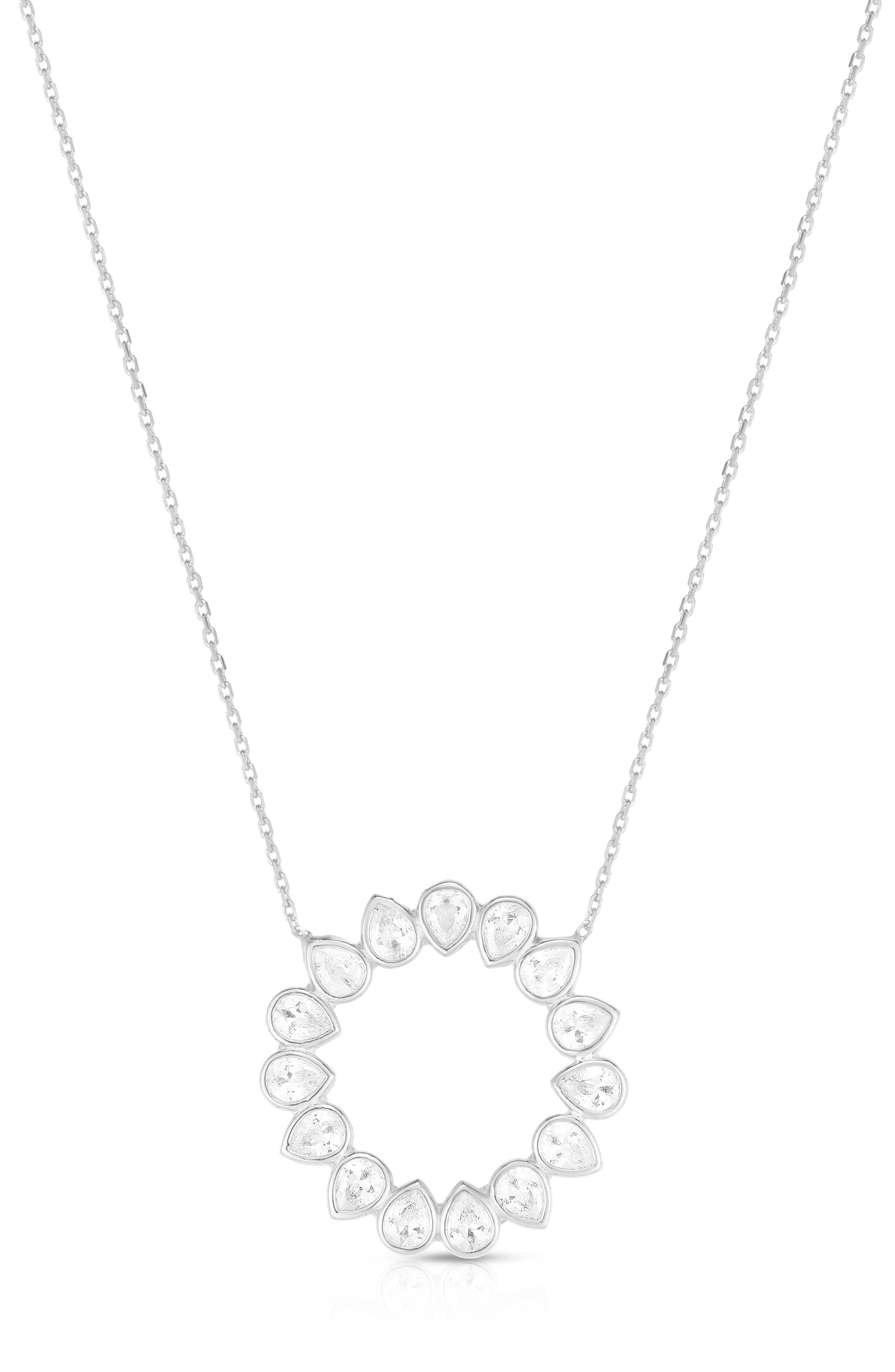 SPHERA MILANO Cubic Zirconia Open Circle Pendant Necklace