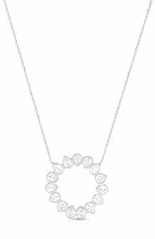 Cubic Zirconia Open Circle Pendant Necklace