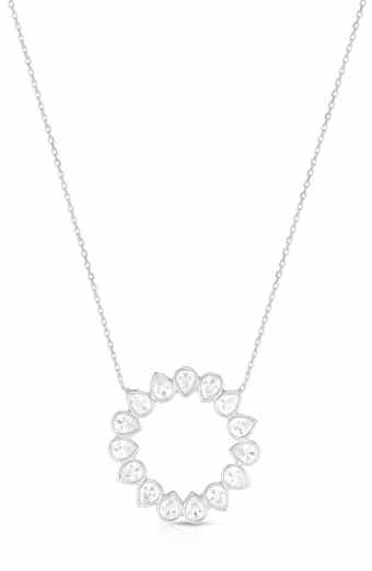 Cubic Zirconia Open Circle Pendant Necklace