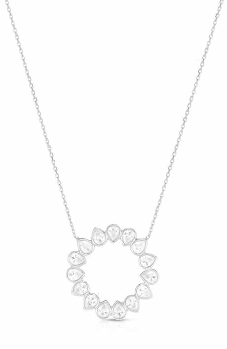 SPHERA MILANO Cubic Zirconia Open Circle Pendant Necklace