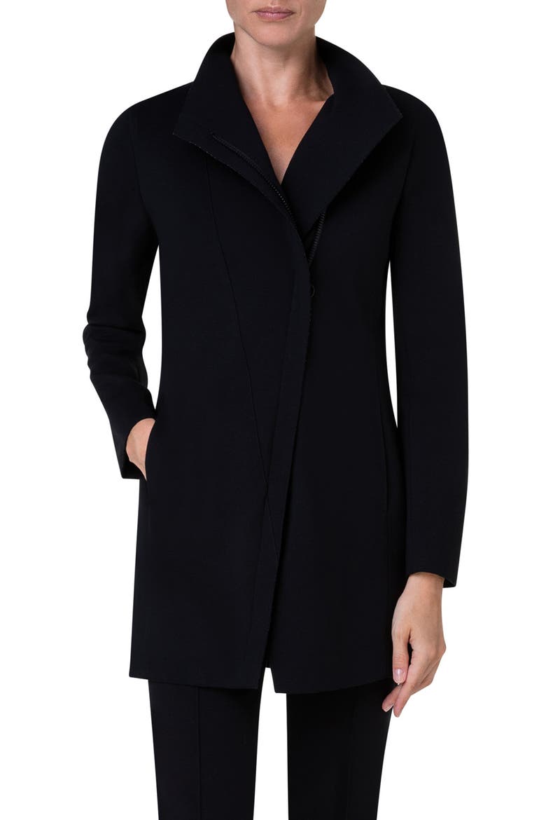 Jersey Moto Zip Jacket, Main, color, BLACK