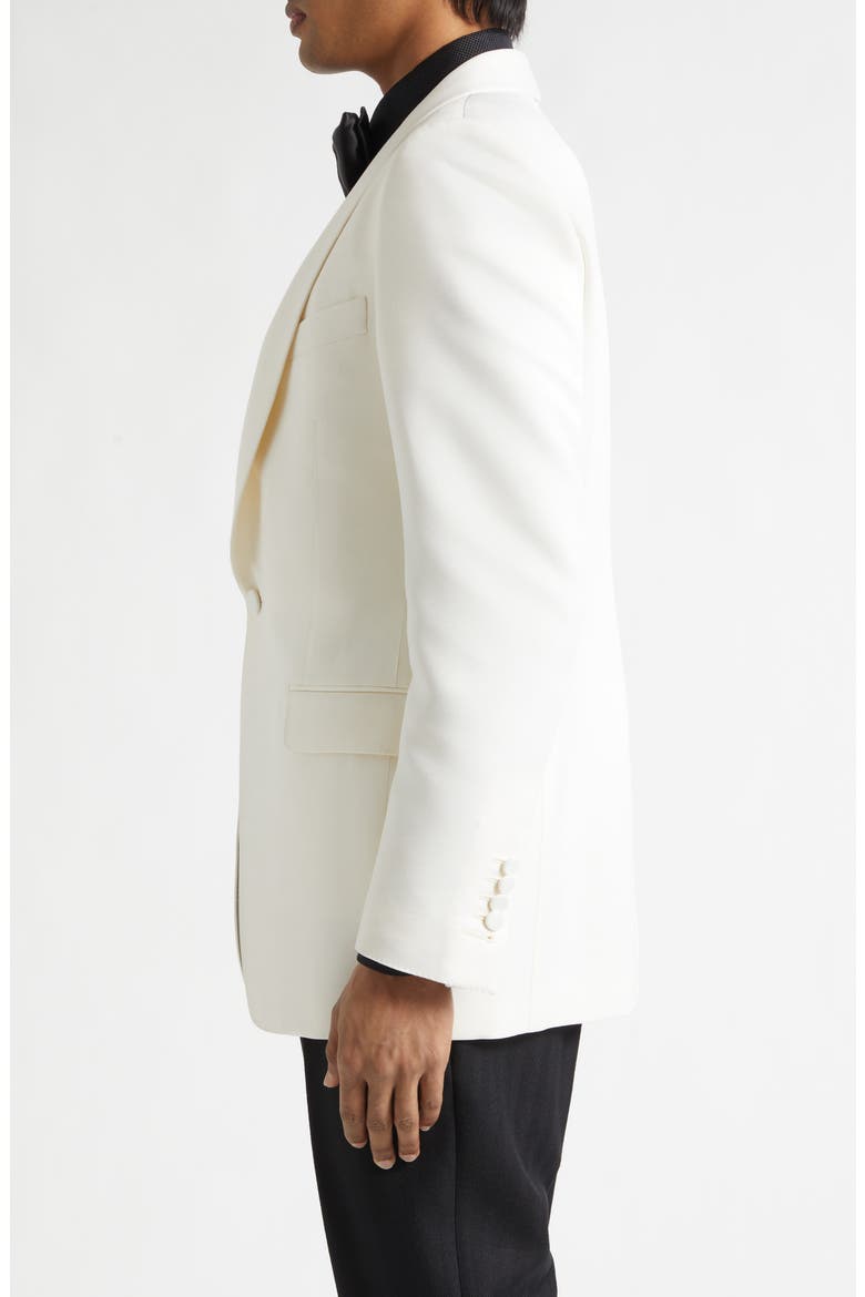 Wool & Silk Faille Dinner Jacket, Alternate, color, WHITE